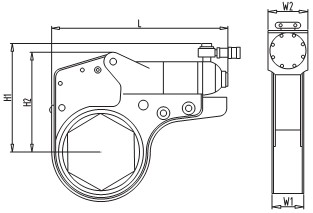 超薄中空式液压扭矩扳手示意图