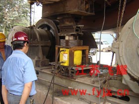 水泥厂旋转窑检修现场图